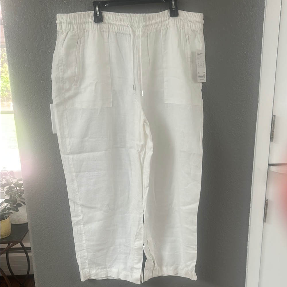 Athleta White Linen Pants